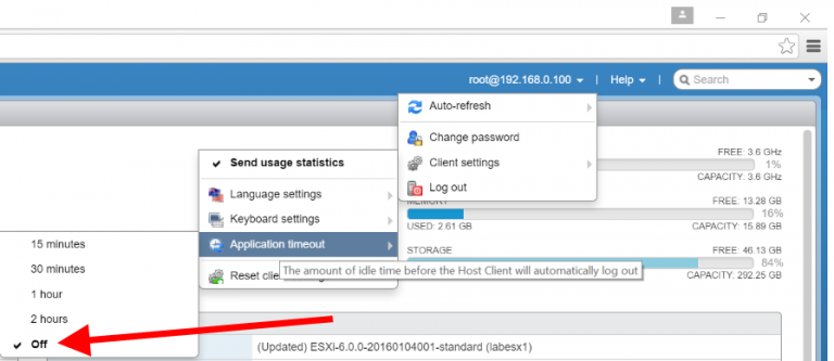 Application Timeout setting