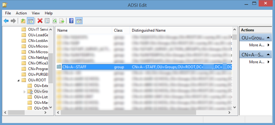 The ADSI Edit Window
