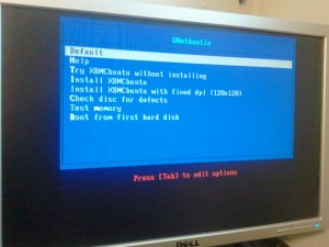 Stage 1 of the XBMCbuntu install 