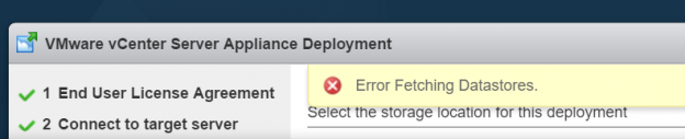 Error Fetching Datastores