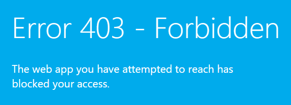 Azure App Service Returns Error - Error 403 - Forbidden The web