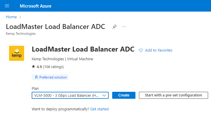 LoadMaster in the Azure Marketplace